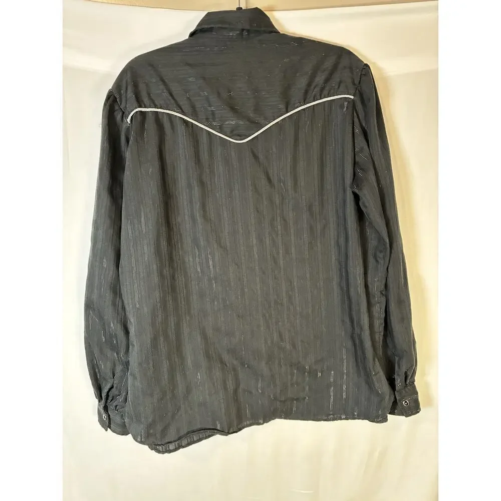 Vintage Kenny Rogers Western Collection by Karman Men Snap Button Shirt L 17/18 - Picture 3 of 8